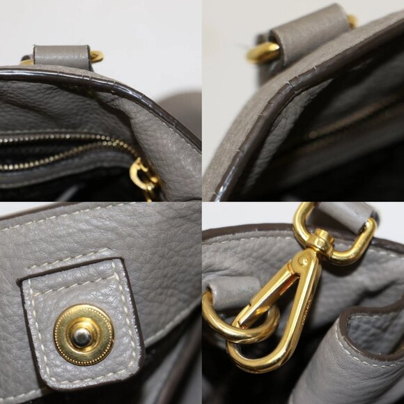 Prada Pomice Vitello Daino Shopper Tote - Dark Grey - Picture 14 of 15